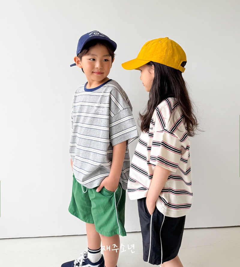 Witty Boy - Korean Children Fashion - #kidsstore - Double Stripe Tee - 7
