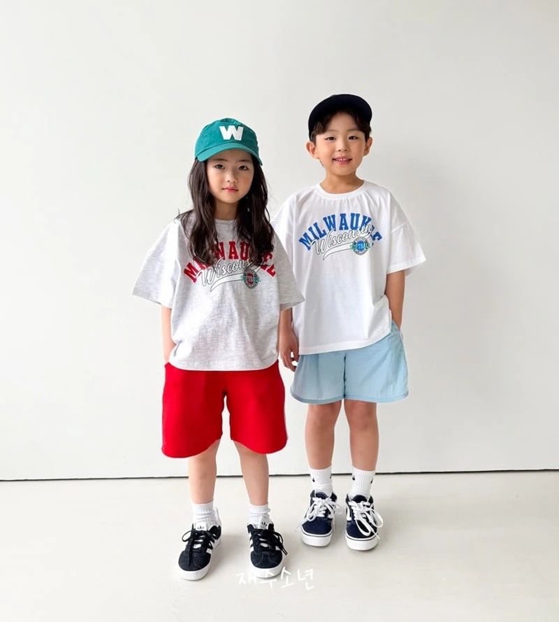Witty Boy - Korean Children Fashion - #kidsshorts - Milwaukee Tee - 4