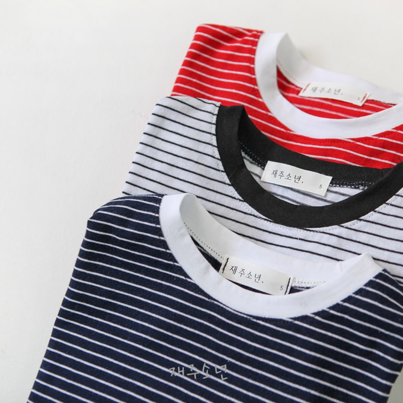 Witty Boy - Korean Children Fashion - #kidzfashiontrend - Clip Stripe Tee - 12