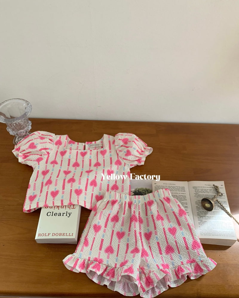 Yellow Factory - Korean Children Fashion - #childofig - Chewing Top Bottom Set - 12