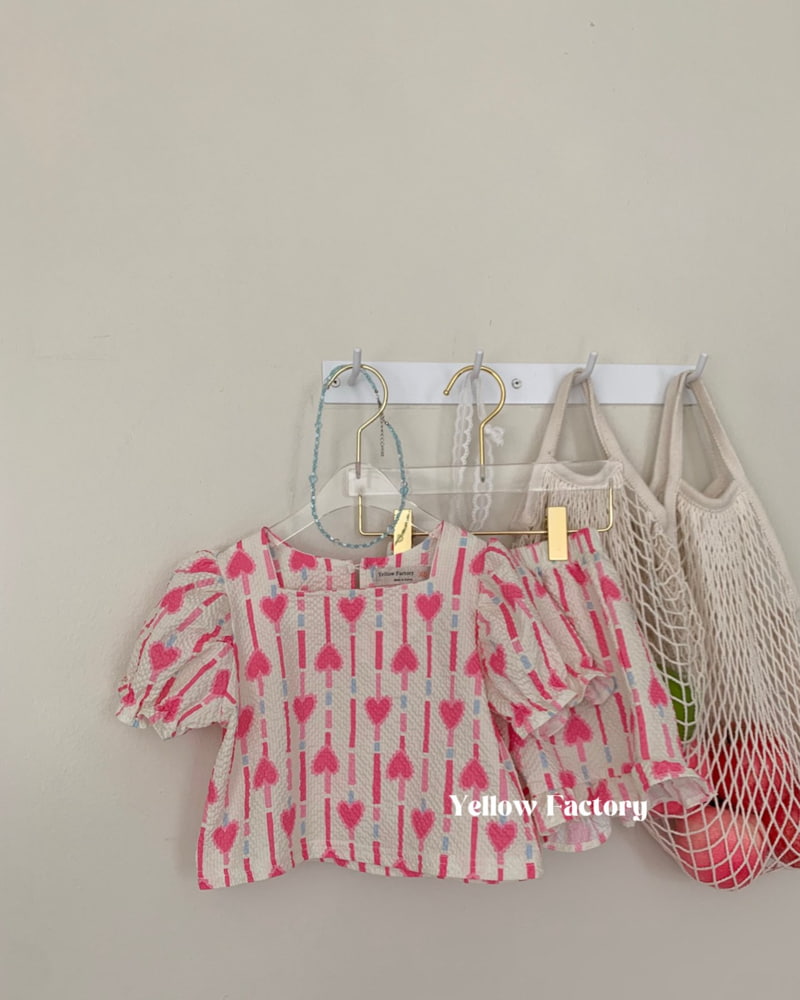 Yellow Factory - Korean Children Fashion - #kidsshorts - Chewing Top Bottom Set - 3