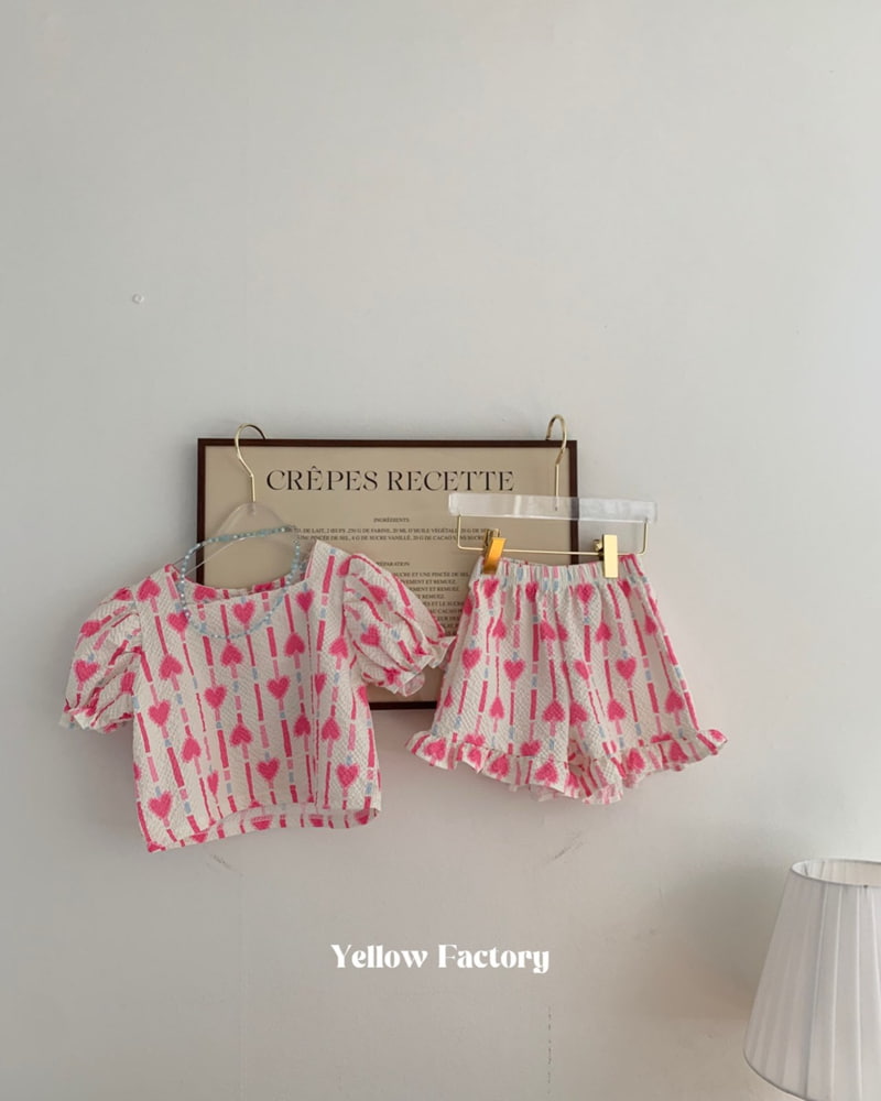 Yellow Factory - Korean Children Fashion - #kidsshorts - Chewing Top Bottom Set - 4