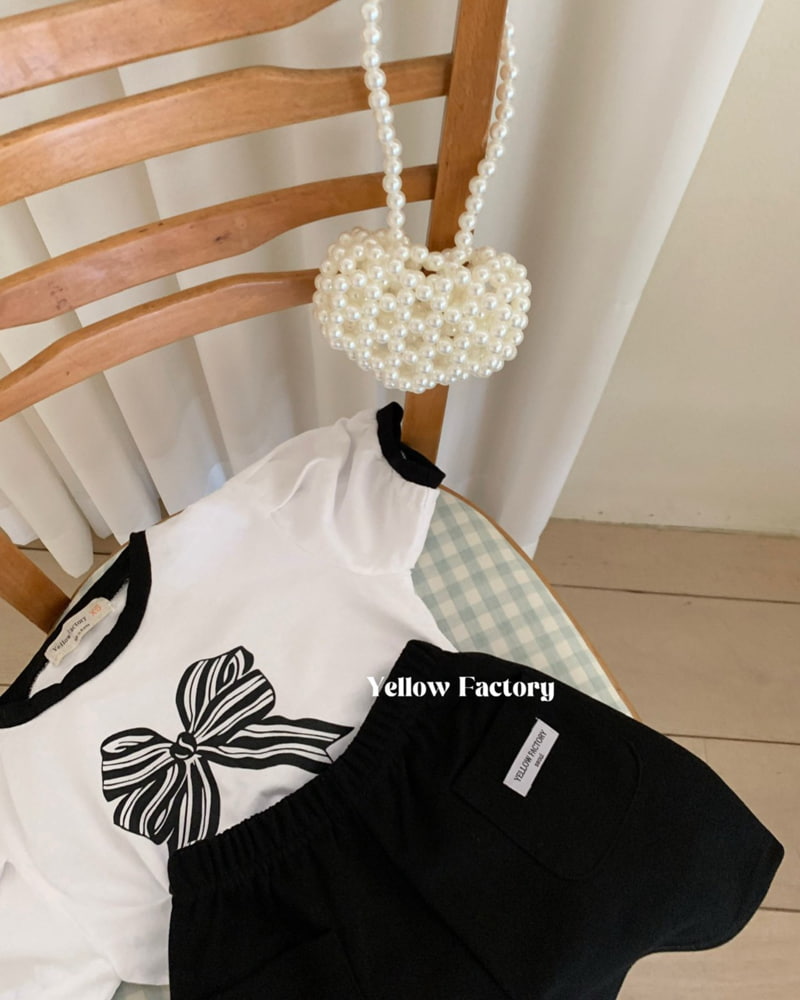 Yellow Factory - Korean Children Fashion - #littlefashionista - Kitty Ribbon Tee - 10