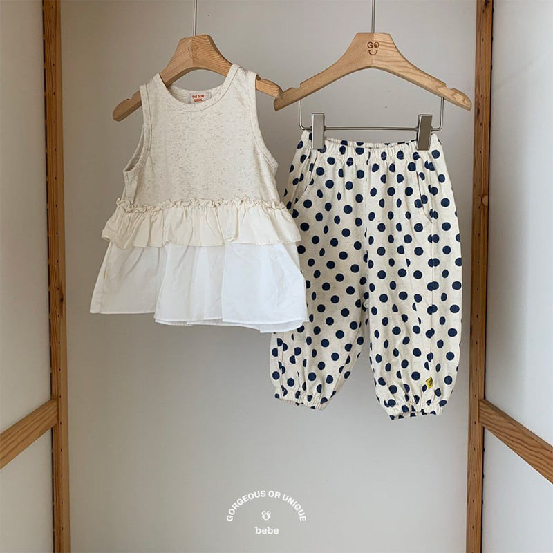go;u - Korean Baby Fashion - #babygirlfashion - Bebe Moist Sleeveless - 5