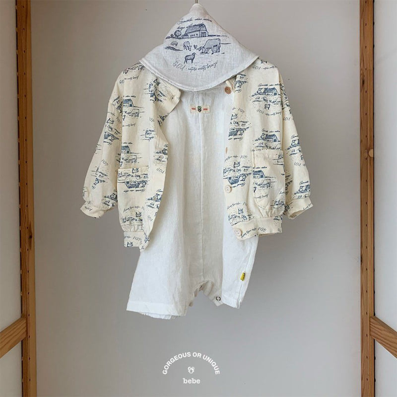 go;u - Korean Baby Fashion - #babygirlfashion - Bebe Ranch Bib - 2