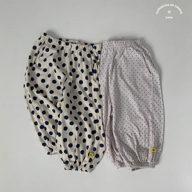 go;u - Korean Baby Fashion - #babygirlfashion - Bebe Mango Dot Pants - 2