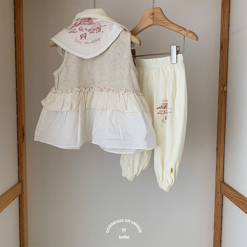 go;u - Korean Baby Fashion - #babylifestyle - Bebe Ranch Long Pants - 6