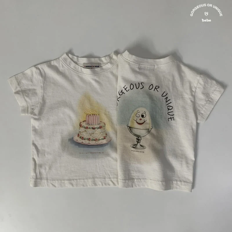 go;u - Korean Baby Fashion - #babylifestyle - Bebe Cake Egg Tee