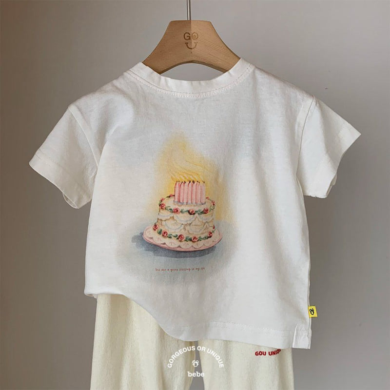 go;u - Korean Baby Fashion - #babyootd - Bebe Cake Egg Tee - 3