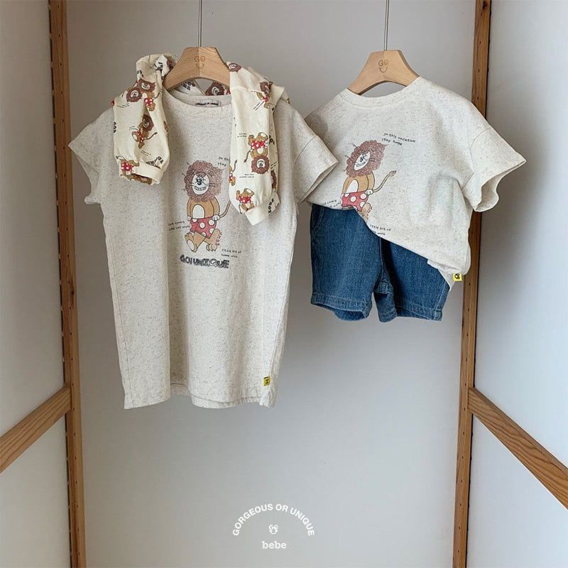go;u - Korean Baby Fashion - #babyoutfit - Bebe Lion Tee - 10