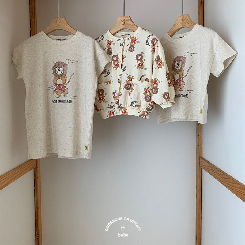 go;u - Korean Baby Fashion - #babyoutfit - Bebe Lion Tee - 11