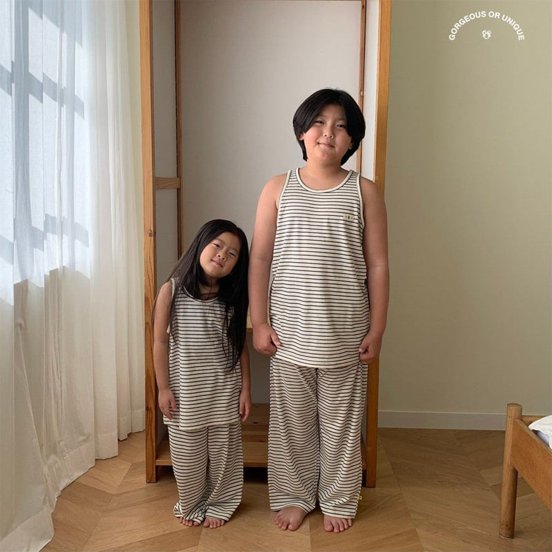 go;u - Korean Children Fashion - #kidsstore - Stripe Set Yellow - 7