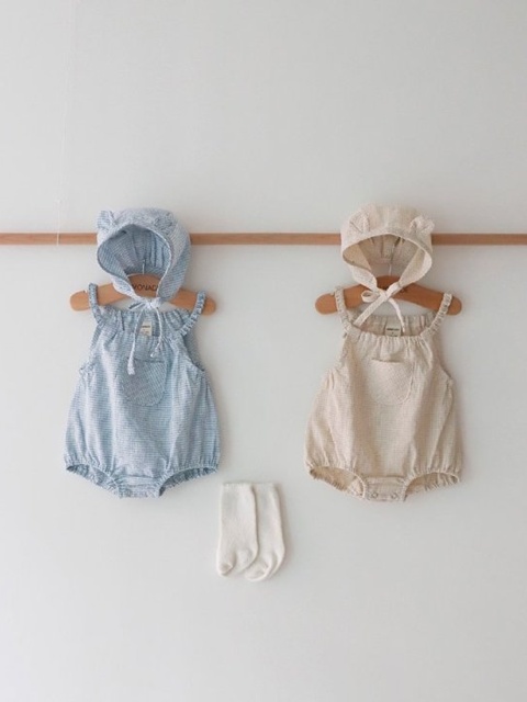 Cracker Overalls (Romper + Hat Set)