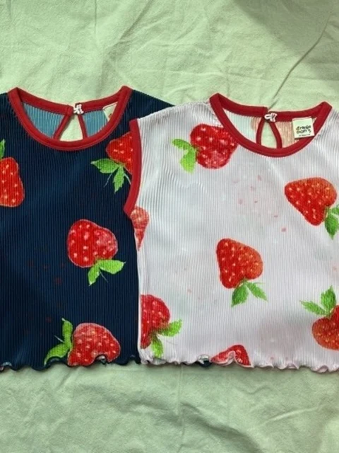 Strawberry Pleated Tee