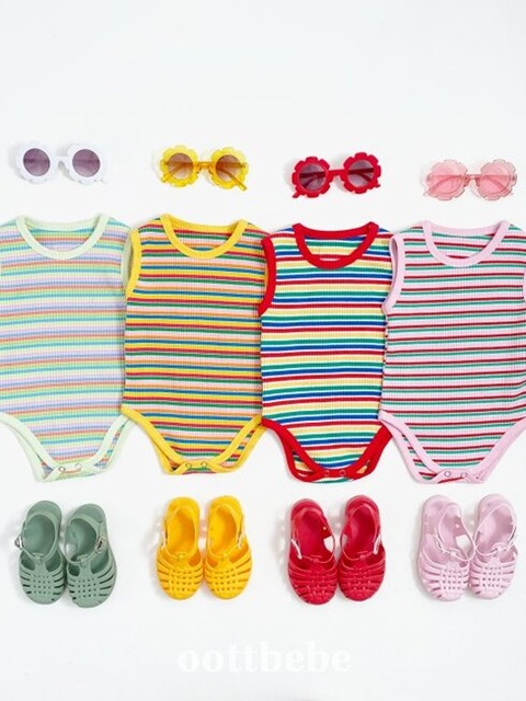 Summer Rainbow Sleeveless Suit