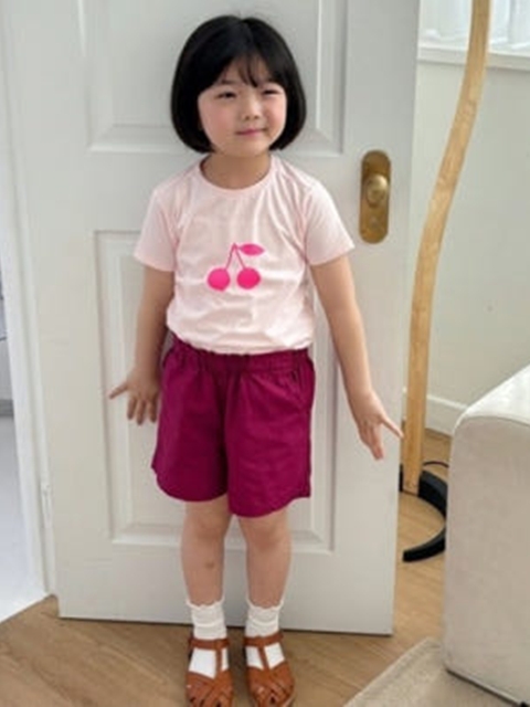 Pink Simple Cherry Tee Pink Simple Cherry Tee