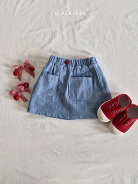 Pocket Denim Skirt Pants