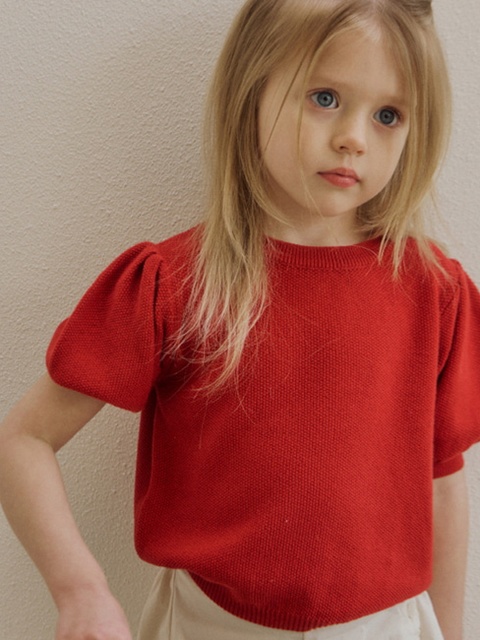 2025 Basic Shirring Short Sleeve Knit 2025 Basic Shirring Short Sleeve Knit