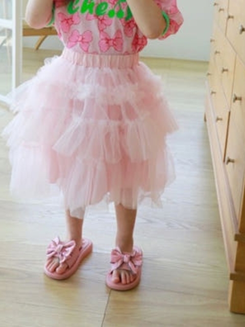 Frill Tiered Tutu Skirt (Pink) Frill Tiered Tutu Skirt (Pink)