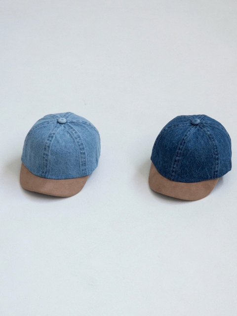 Short Brim Denim Ball Cap