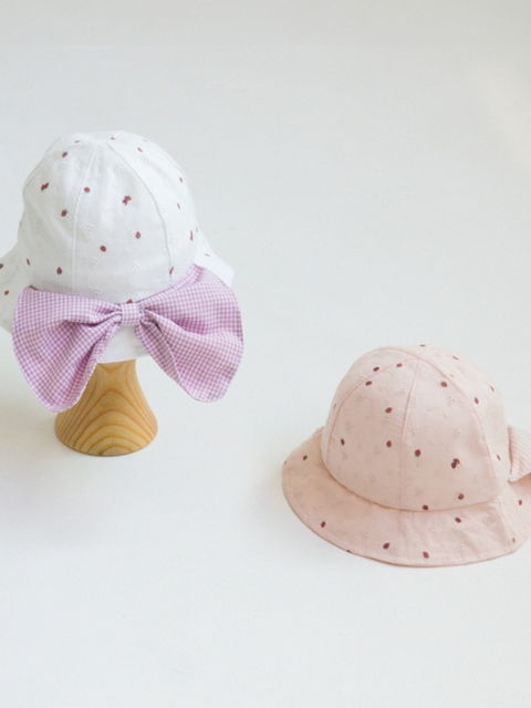 Strawberry Ribbon Flap Bucket Hat
