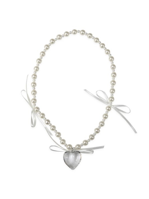 Ribbon Heart Ball Necklace Ribbon Heart Ball Necklace