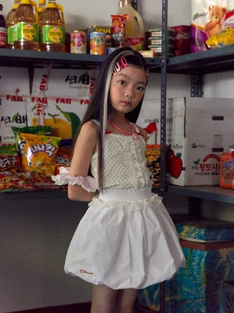 Lace Balloon Shirred Skirt Lace Balloon Shirred Skirt