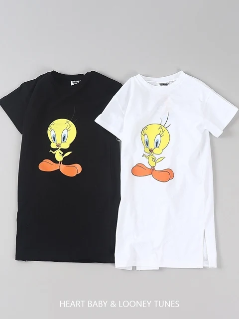 Tweety Slit Short Sleeve One-piece