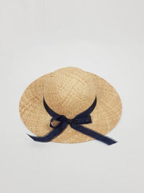 Flat-Brim Raffia Hat
