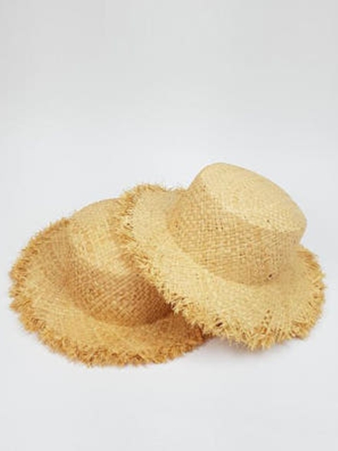 Plain Angled Raffia Hat