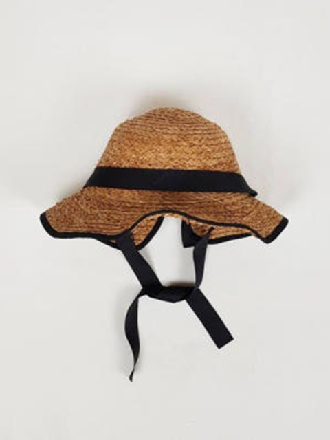 Ribbon Strap Hula Raffia Hat