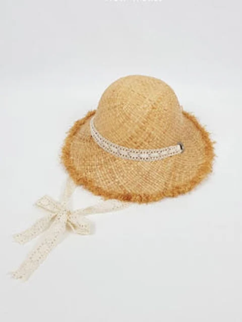 Lace Round Raffia Hat