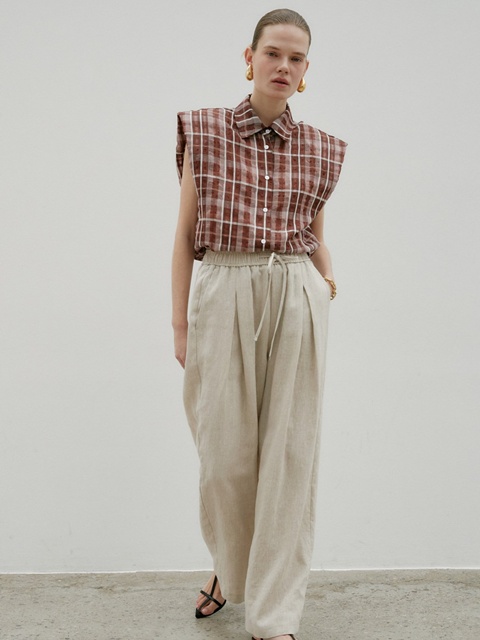 Linen Pleated Pants