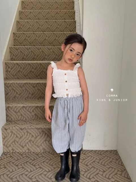 Flowy Long Pants (Sky Stripe)