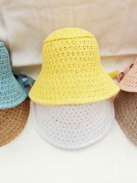 Crochet Patterned Straw Bonnet