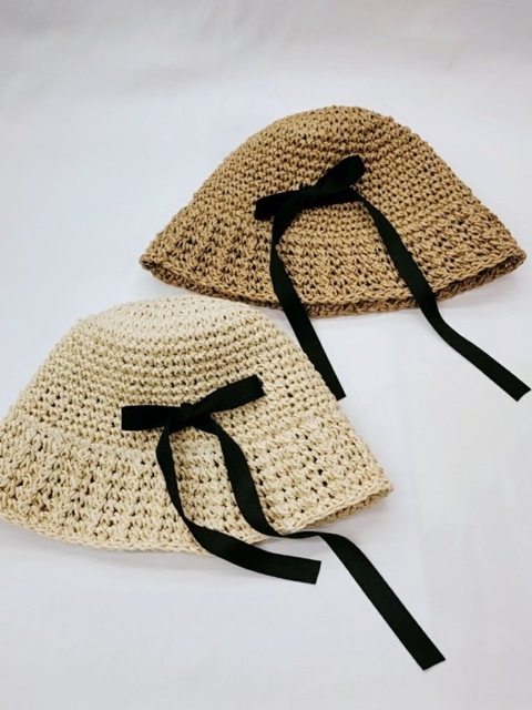 Straw Point Ribbon Bucket Hat