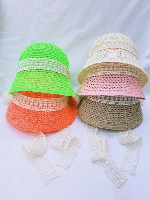 Neon Crochet Lace Bonnet