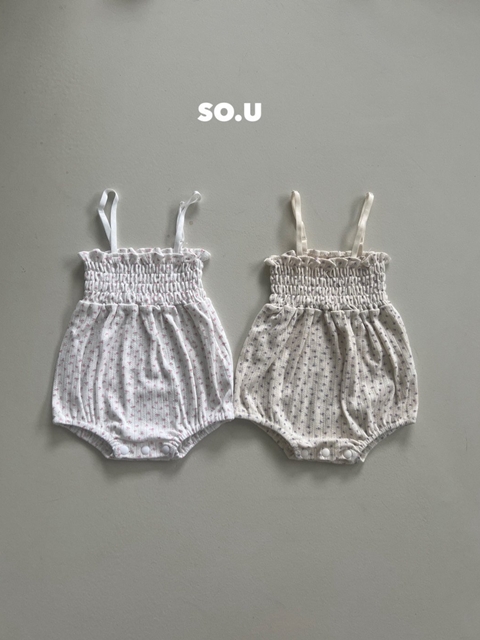 Smocked Strap Sleeveless Suit Smocked Strap Sleeveless Suit