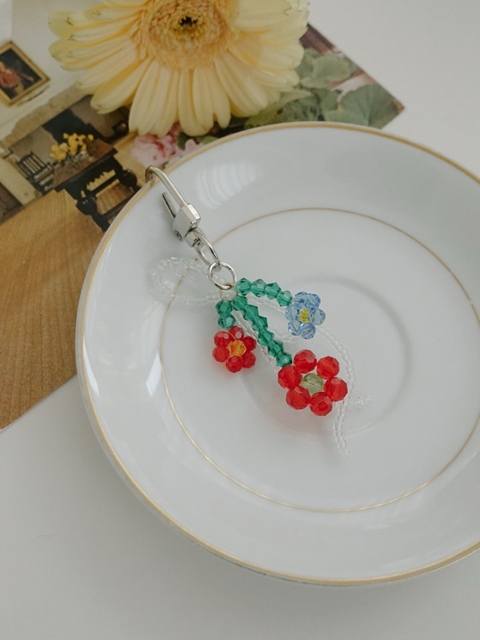 Shopee Red Flower Keyring Shopee Red Flower Keyring