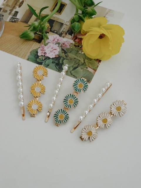 Mayu Sunflower Pearl Hairpin