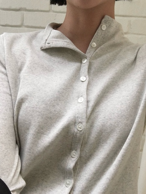Mok-Neck Jersey Cardigan Mok-Neck Jersey Cardigan