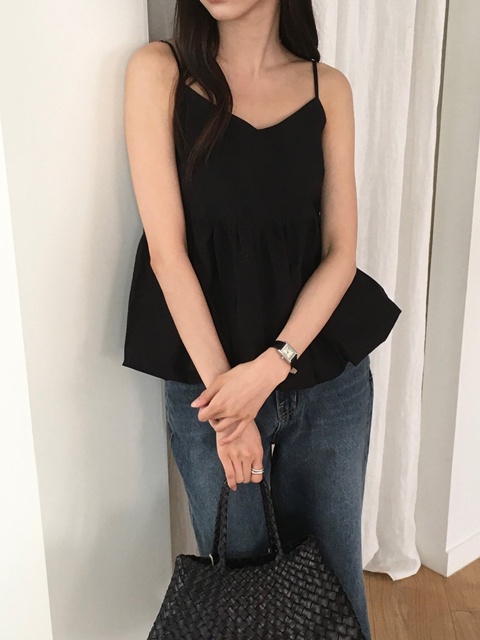 Shirring Balloon V Neck Top Shirring Balloon V Neck Top