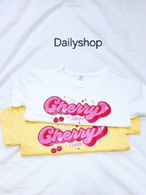Cherry Lettering Short Sleeve Tee