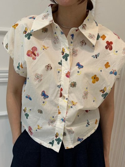 Floral Back Band Shirt