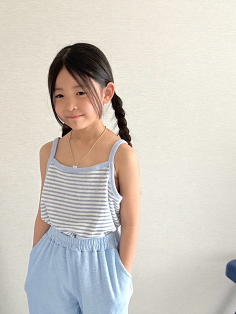 Terry Stripe Sleeveless Tee