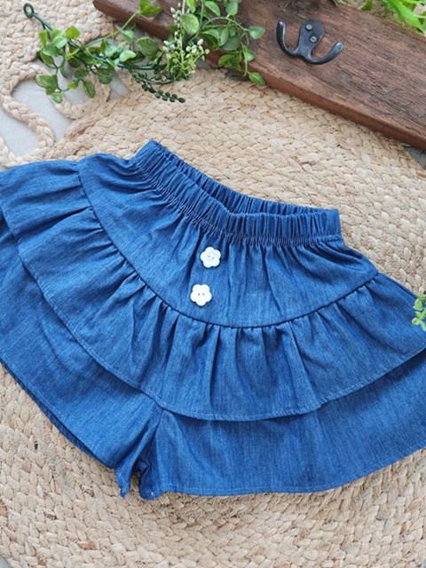 Floral Button Skirt Pants