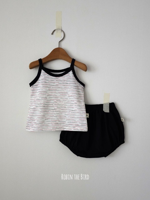 Strap Sleeveless Bloomer Set (White)