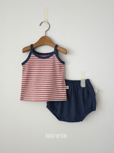 Strap Sleeveless Bloomer Set (Red)