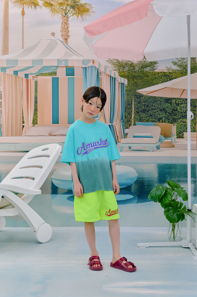 A-Market - Korean Children Fashion - #childofig - Green Water Short-Sleeve Tee - 7