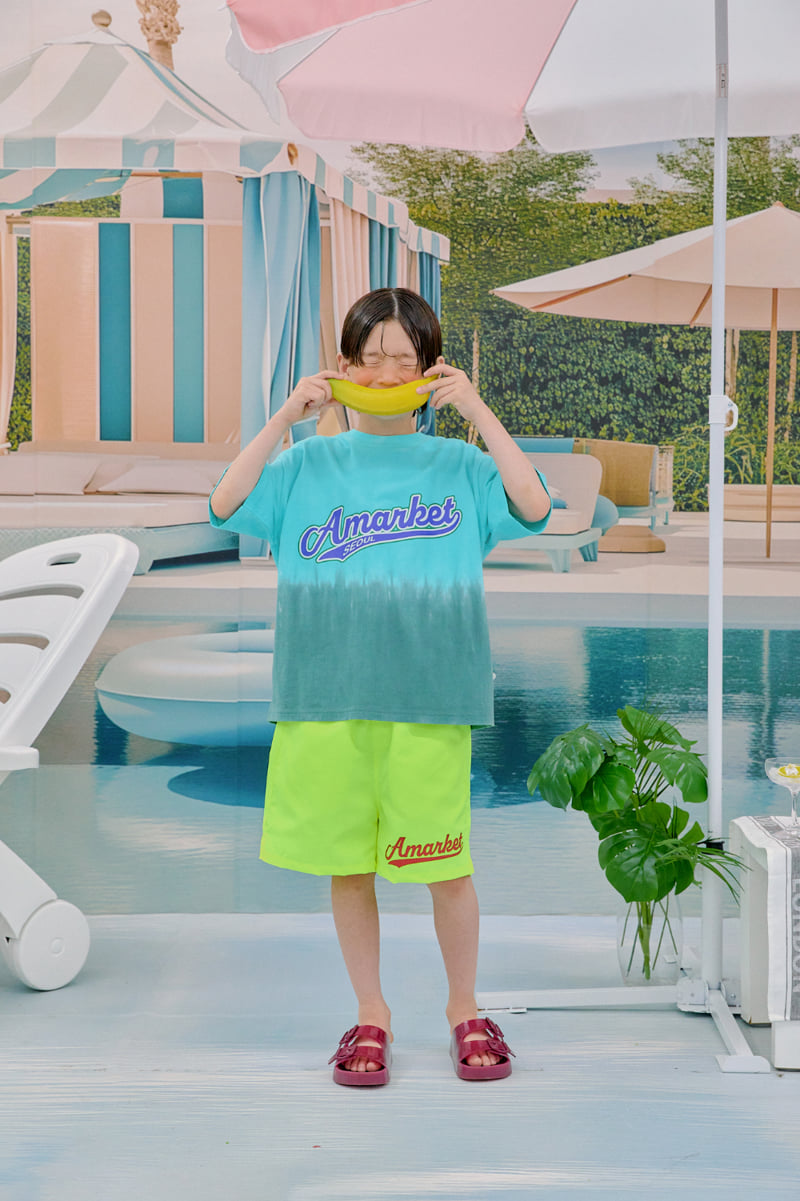 A-Market - Korean Children Fashion - #childrensboutique - Green Water Short-Sleeve Tee - 8